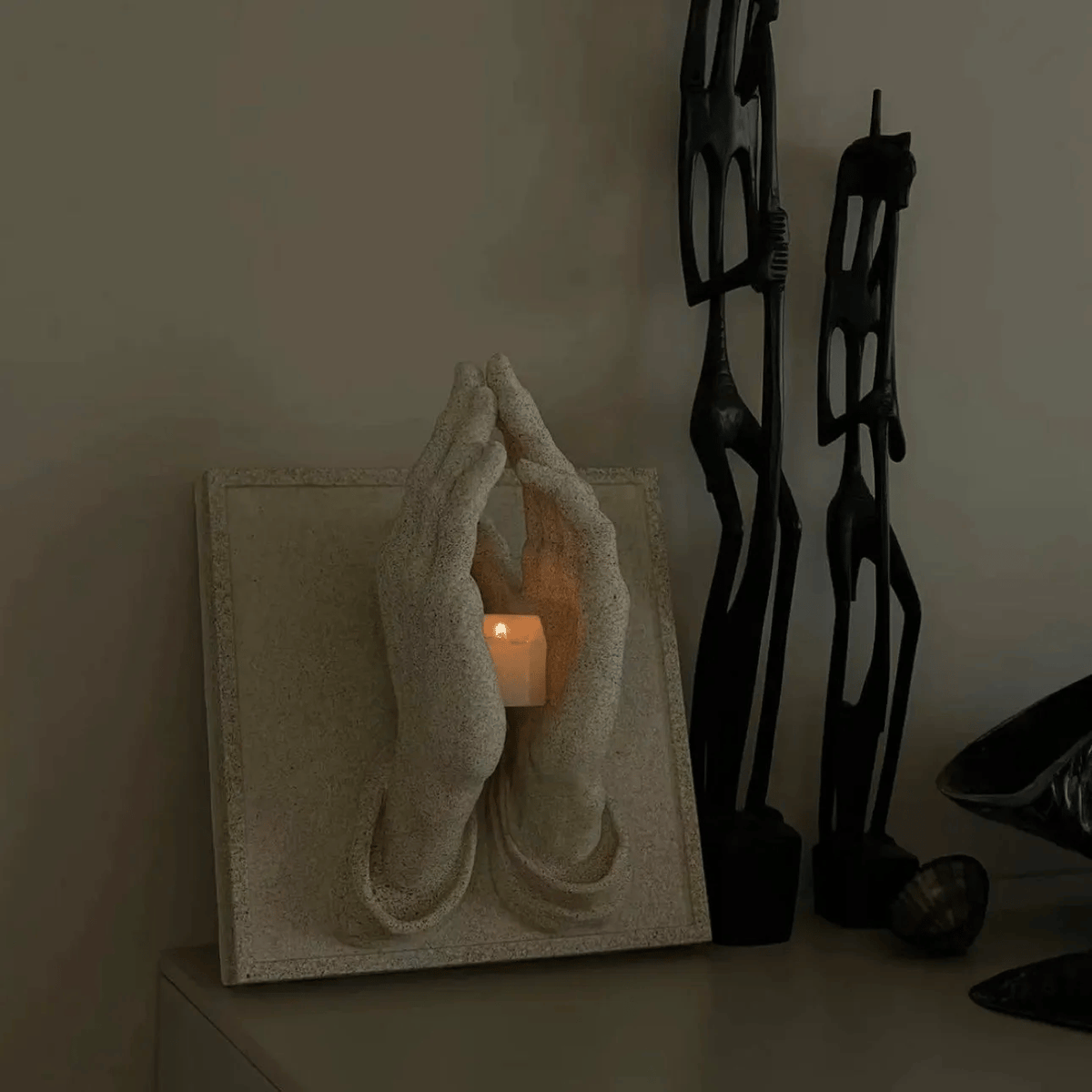✝️🙏"Hands of Faith" Praying Hands Wall Sconce & Candle Holder | Christian Home Decor💖