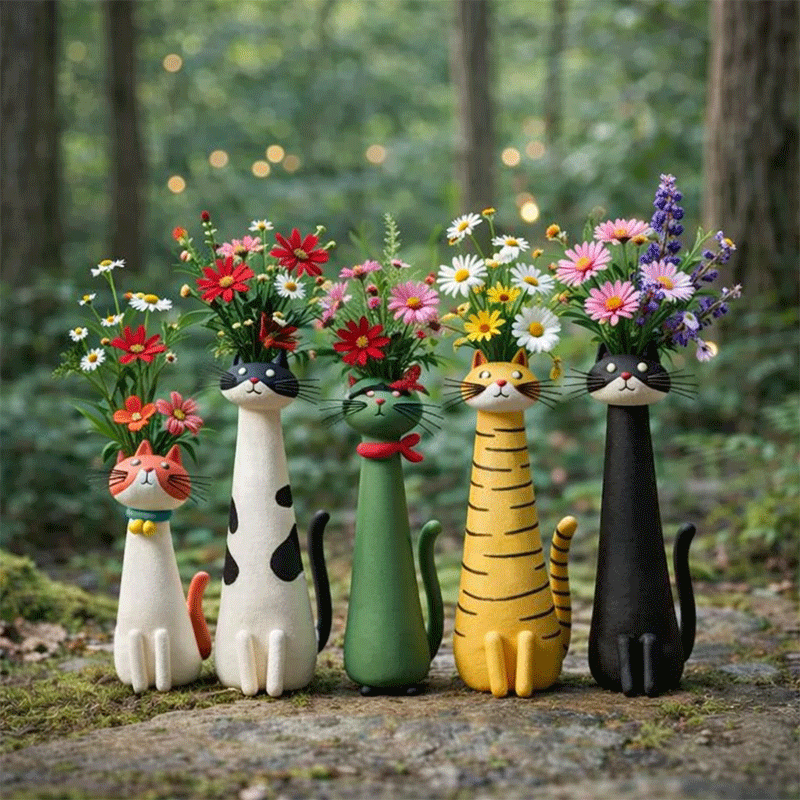 🔥LAST DAY49% OFF - 😻Handcrafted Quirky Cat Vase
