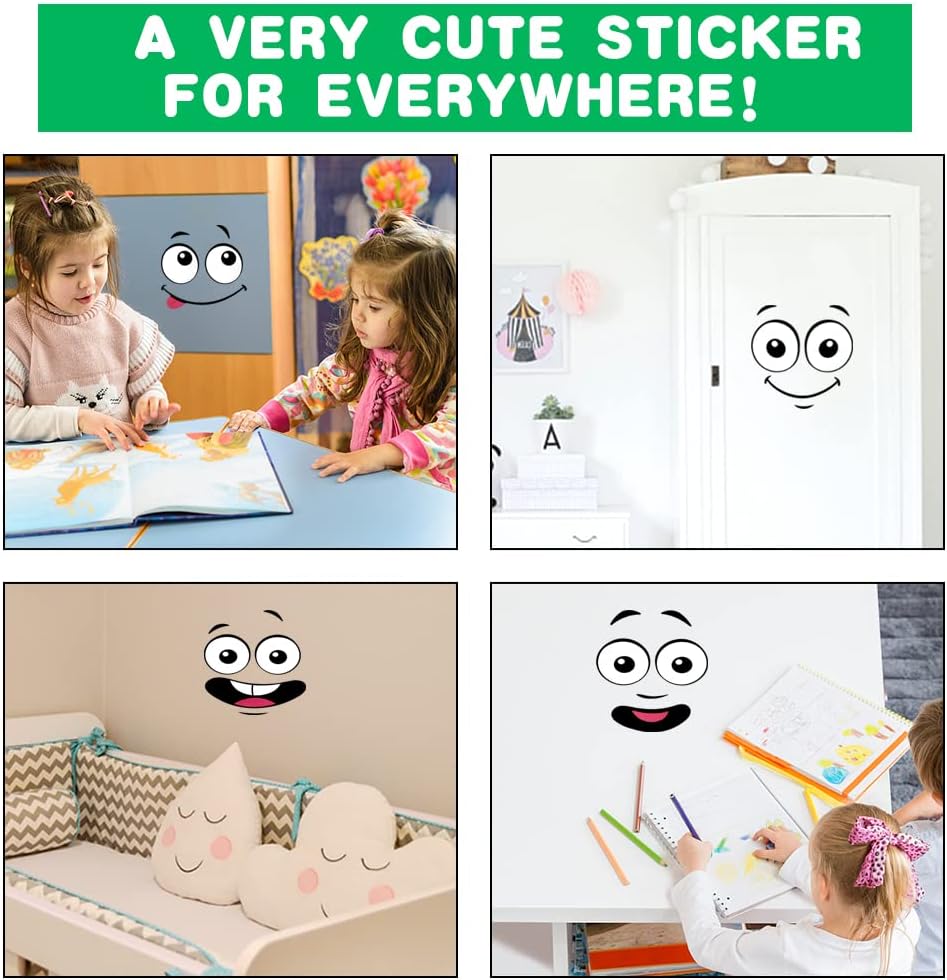 🌱 Eco-Friendly Trash Can Face Sticker Set