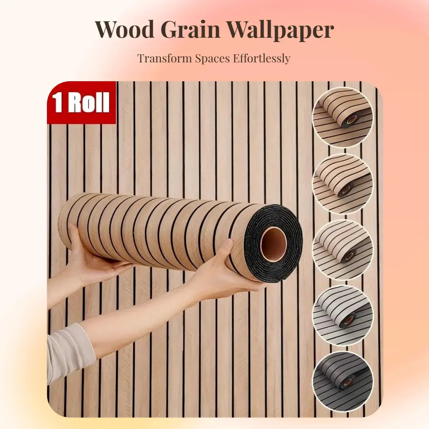 Wood Grain Pattern Wallpaper - Self-Adhesive Wall Sticker