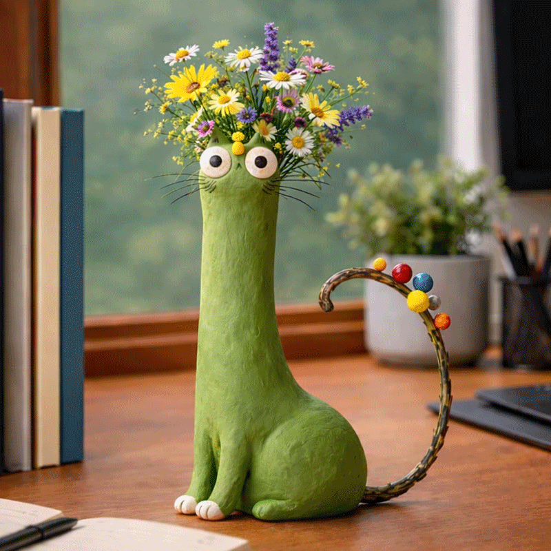 🔥LAST DAY49% OFF - 😻Handcrafted Quirky Cat Vase