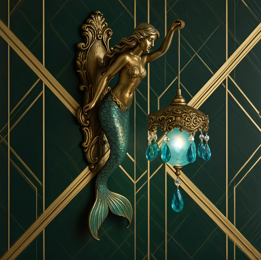 Vintage Mermaid Glow Wall Lamp