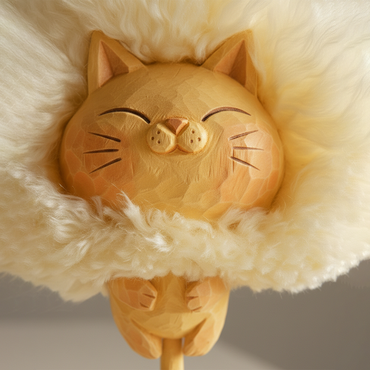 🔥Hot Sale 49%Off - 🐱The "Dandy-Cat" – Hand-Carved Zen Dandelion Figurine