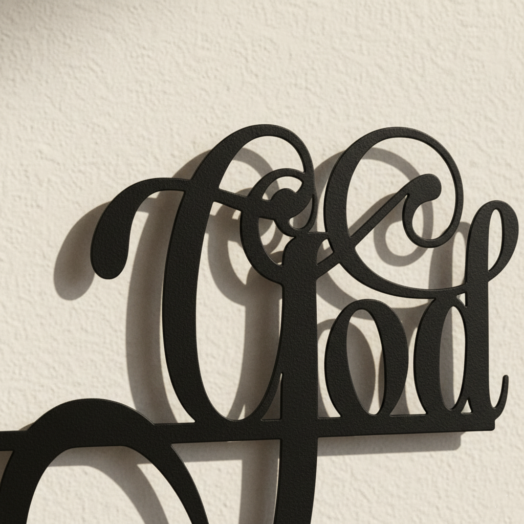 "With God All Things Are Possible" Metal Wall Art | Matthew 19:26 Scripture Sign | Elegant Christian Home Decor