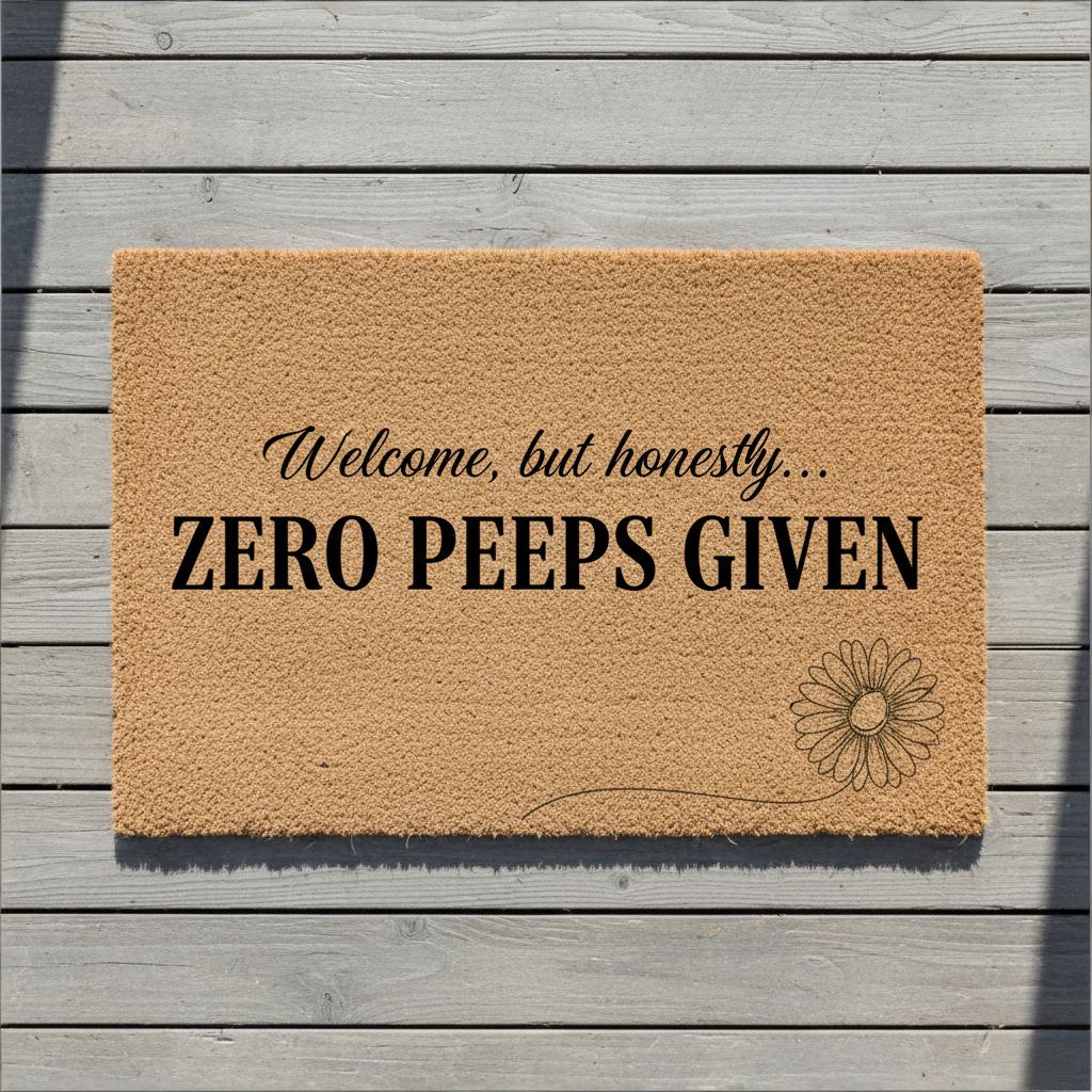 HOT SALE 49% OFF - Zero Peeps Given Doormat